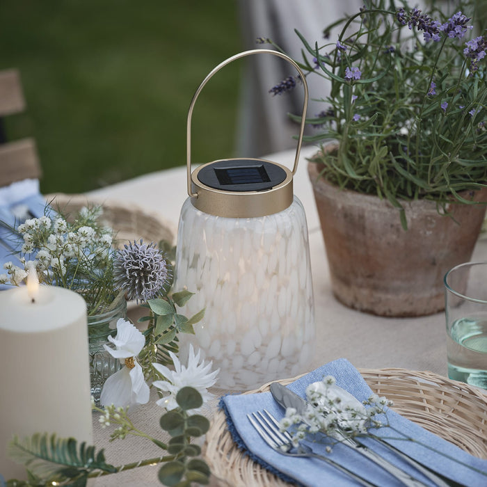 Confetti Glass Solar Lantern