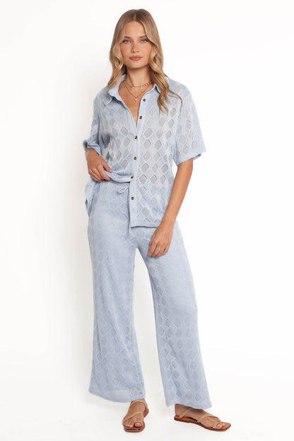 Petal and Pup USA BOTTOMS Cora Knit Pant - Blue