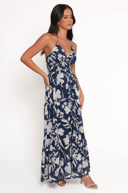 Petal and Pup USA DRESSES Coralie Maxi Dress - Navy Peony
