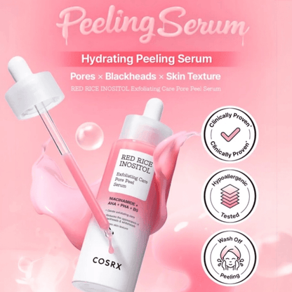 Cosrx Red Rice Inositol Exfoliating Care Pore Peel Serum 80ml سيروم تقشير المسام من الأرز الأحمر والإينوزيتول من كوسركس - Princess Cosmetics Qatar