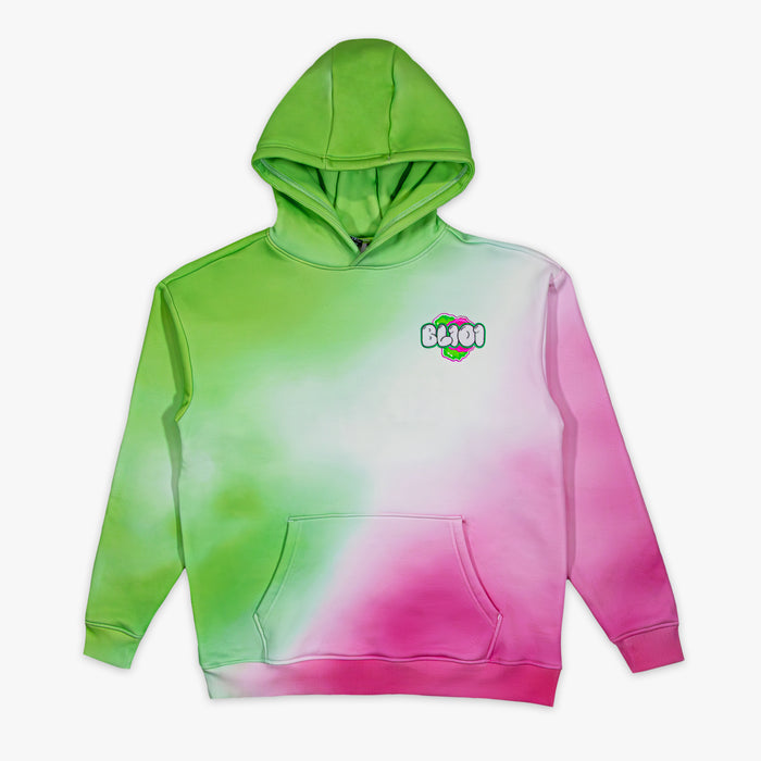 Multi-color Cotton Candy Sour Apple youth hoodie — front view