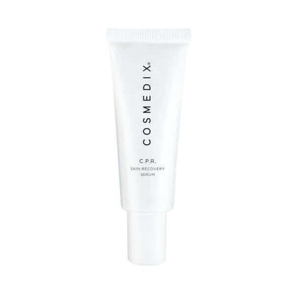White COSMEDIX C.P.R deluxe sample tube labeled skin recovery serum