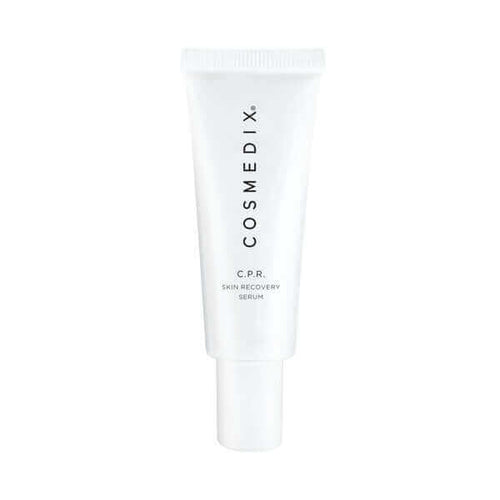 White COSMEDIX C.P.R deluxe sample tube labeled skin recovery serum