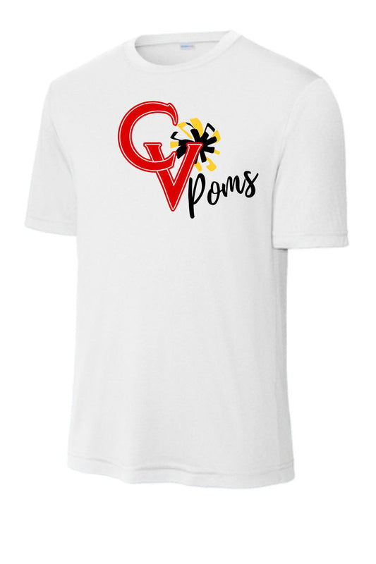 CV Poms Wicking Tee- Youth, Ladies, Adult Sizes- 5 designs