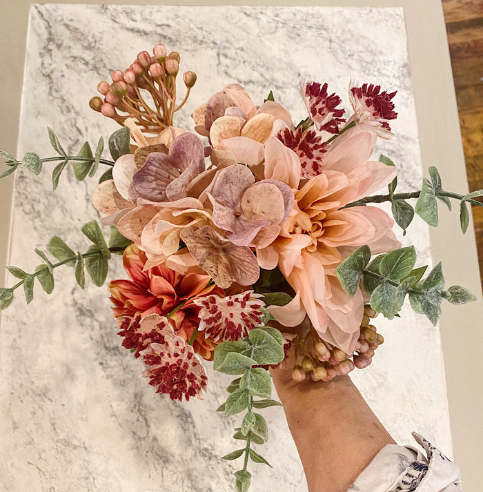 Dahlia and Eucalyptus Market Bouquet