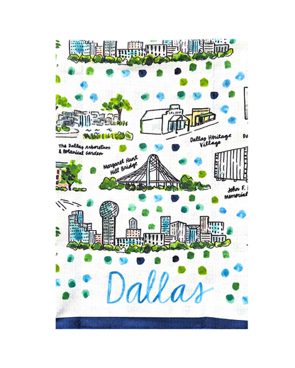 Dallas, TX Double-Sided Tea Towel