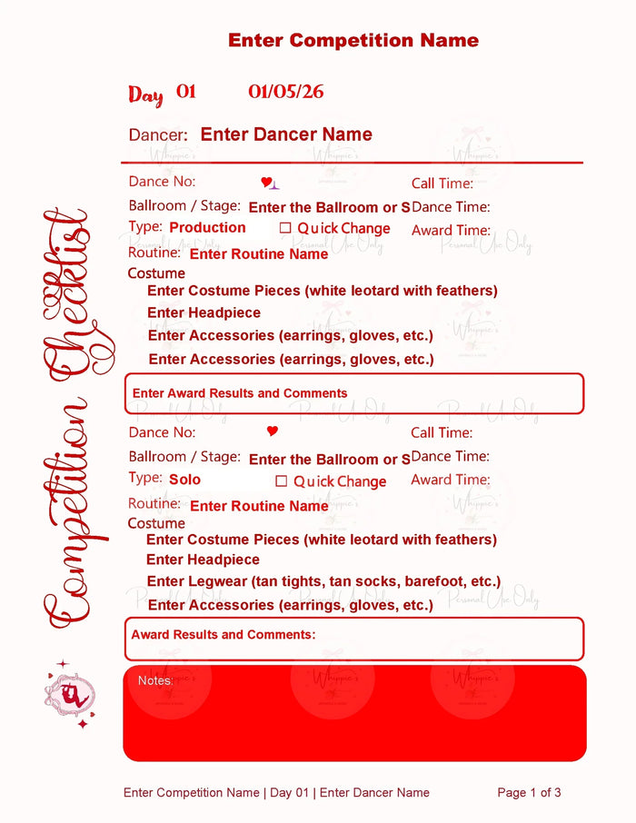 Dance Teacher Bundle Printable