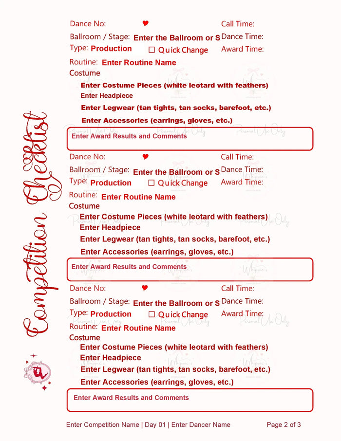 Dance Teacher Bundle Printable