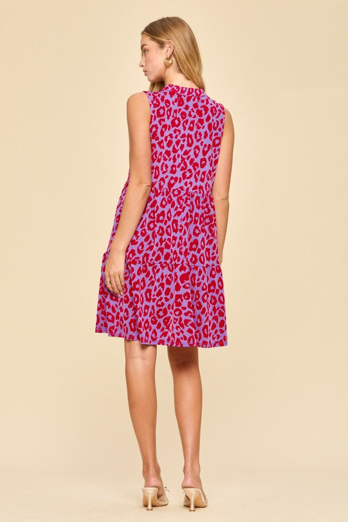 Dear Scarlett Tiered Lizzy Red Leopard Dress