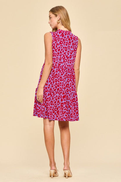 Dear Scarlett Tiered Lizzy Red Leopard Dress
