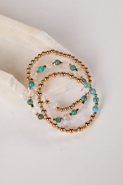 Delilah Gold Beaded Bracelet Set