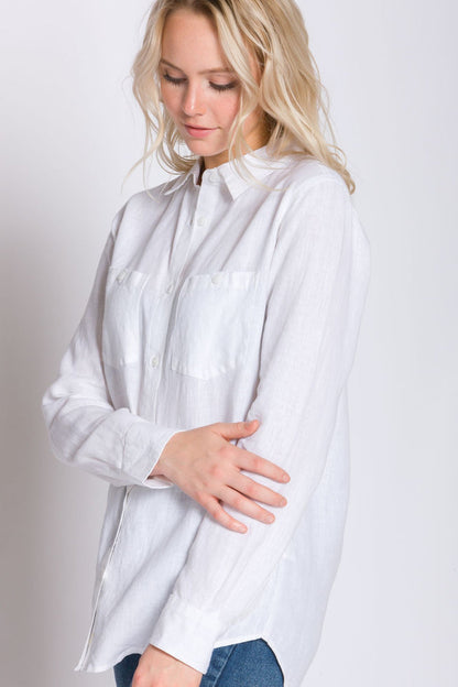 Delora | Women's Long Sleeve Linen Shirt