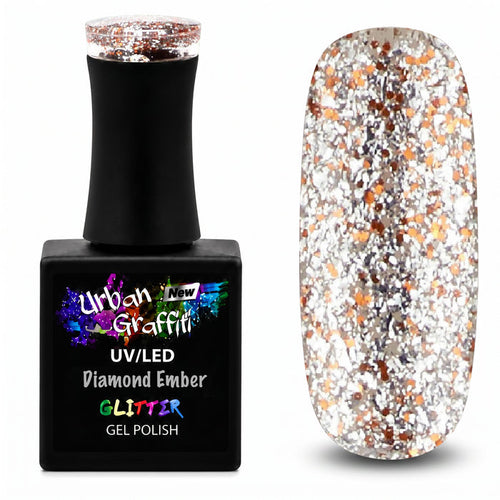 Diamond Ember - UGGP-A0911 Urban Graffiti Silver and Gold Glitter Gel Polish 15ml