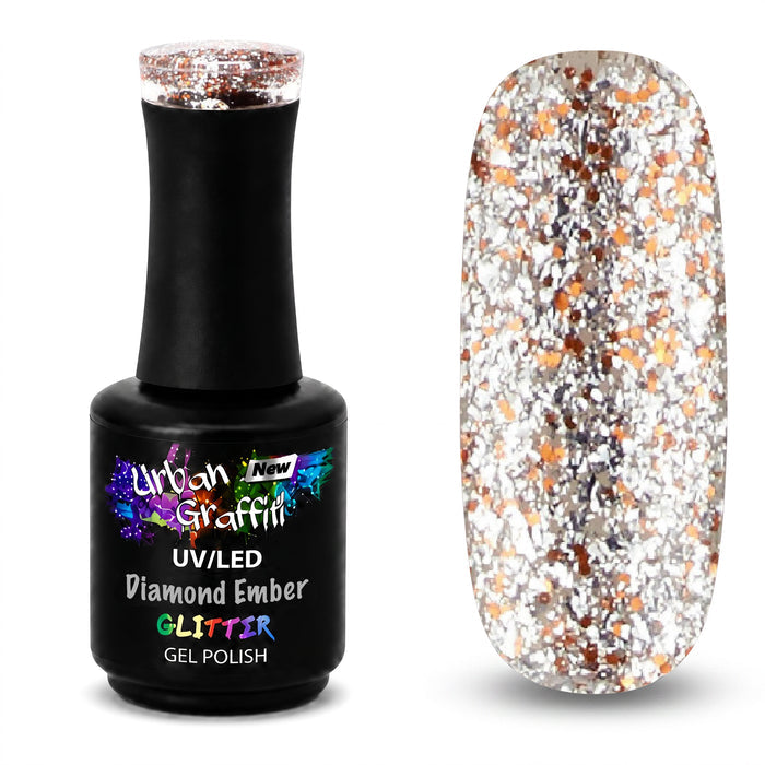 Diamond Ember - UGGP-A0911 Urban Graffiti Silver and Gold Glitter Gel Polish 15ml