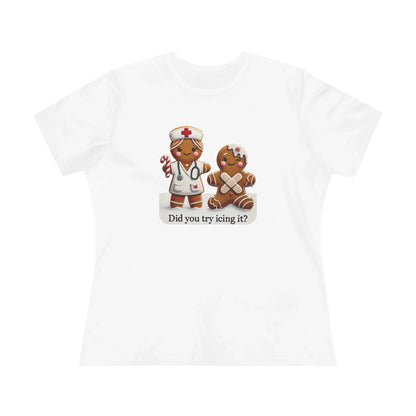 🍪🩹 "Did You Try Icing It?" 👩‍⚕️🎄 - Women's Softstyle Tee - Whippie's