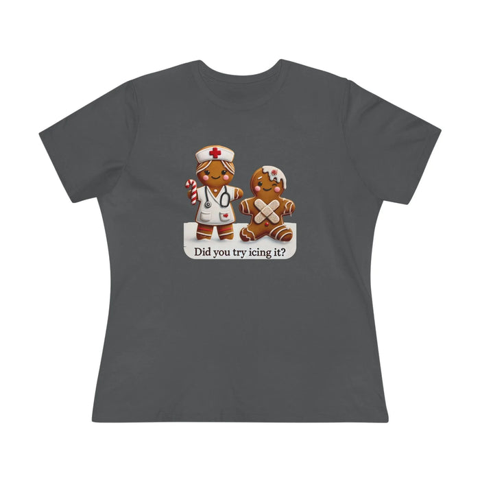 🍪🩹 "Did You Try Icing It?" 👩‍⚕️🎄 - Women's Softstyle Tee - Whippie's