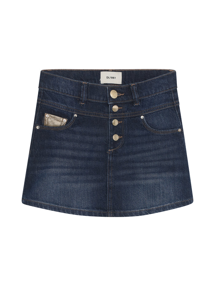 DL1961 Jenny Jean Skirt-Deep Water