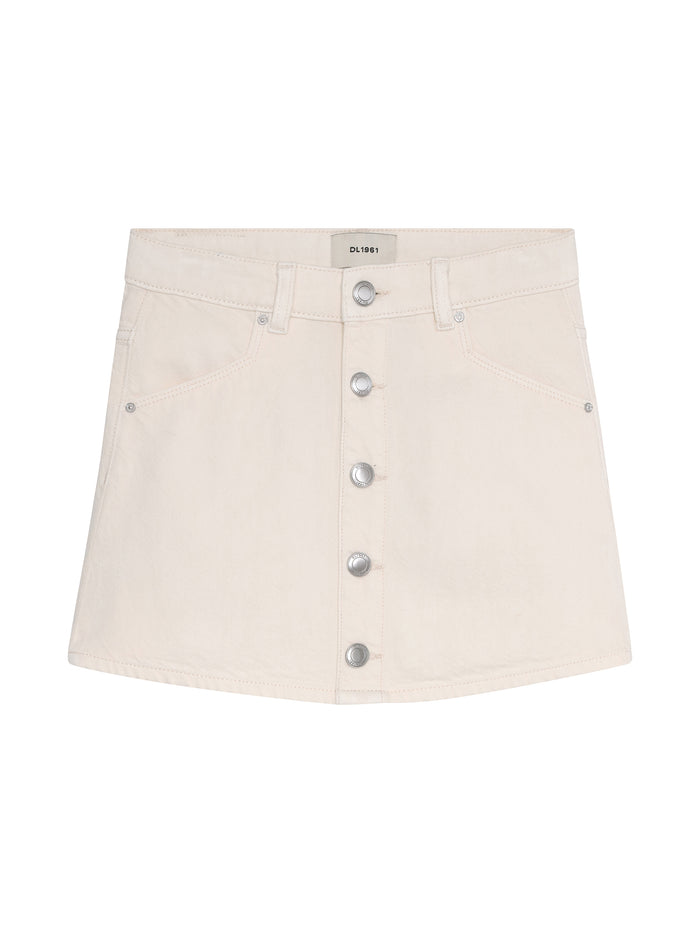 DL1961 Jenny Mini Skirt-Sugar Cookie