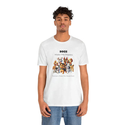 🐶 Dogs Make Me Happy 😊 Unisex Jersey Tee ✨ Pawsitive vibes only! 🐾 - Whippie's