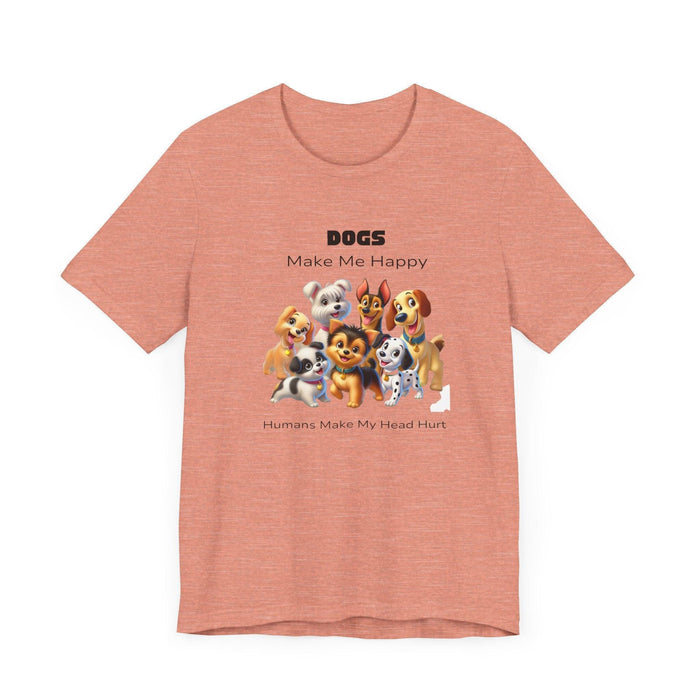 🐶 Dogs Make Me Happy 😊 Unisex Jersey Tee ✨ Pawsitive vibes only! 🐾 - Whippie's