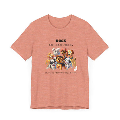 🐶 Dogs Make Me Happy 😊 Unisex Jersey Tee ✨ Pawsitive vibes only! 🐾 - Whippie's
