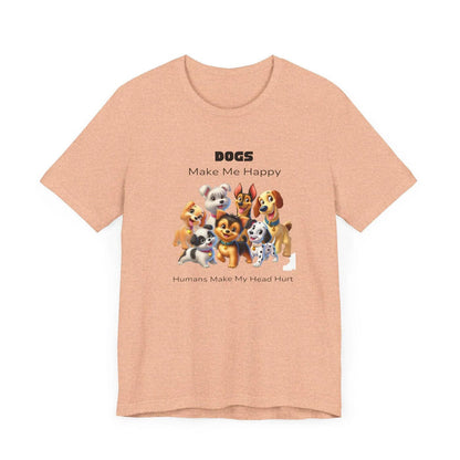 🐶 Dogs Make Me Happy 😊 Unisex Jersey Tee ✨ Pawsitive vibes only! 🐾 - Whippie's