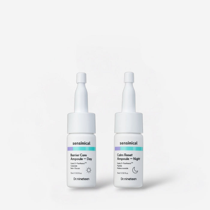 Dr. Nineteen Sensinical Day & Night Ampoule Set (15ml x 2pcs) مجموعة أمبولات دكتور ناينتين سينسينيكال للنهار والليل - Princess Cosmetics Qatar