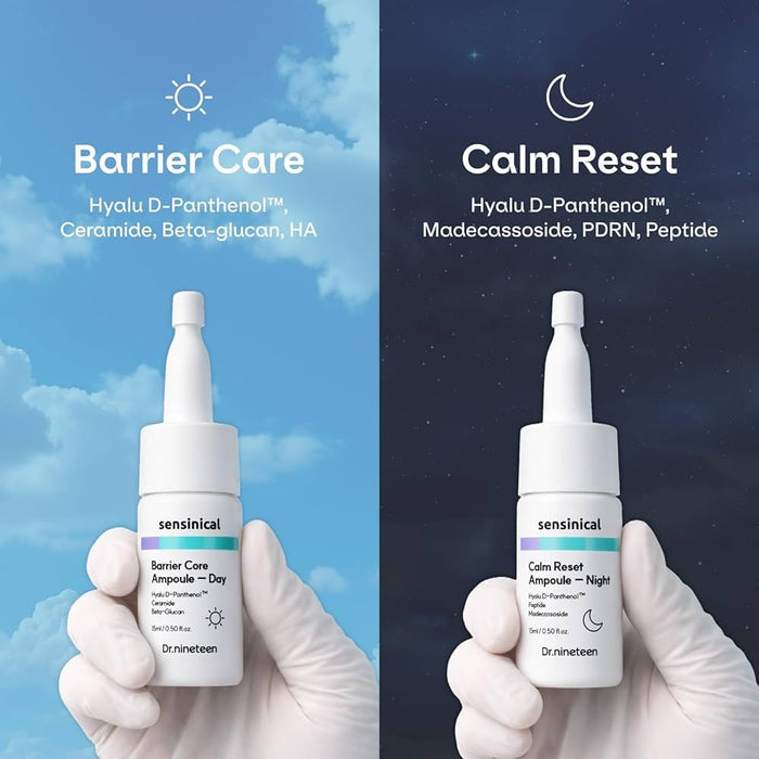 Dr. Nineteen Sensinical Day & Night Ampoule Set (15ml x 2pcs) مجموعة أمبولات دكتور ناينتين سينسينيكال للنهار والليل - Princess Cosmetics Qatar