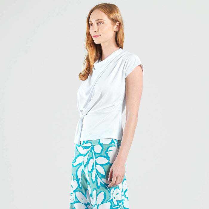Drape Neck Top | White