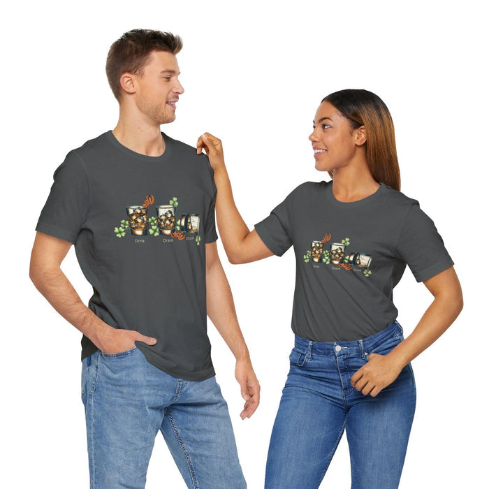 Drink, Drunk, Drunk Unisex Jersey St. Patrick's Day Tee 🥃🍀 - Whippie's