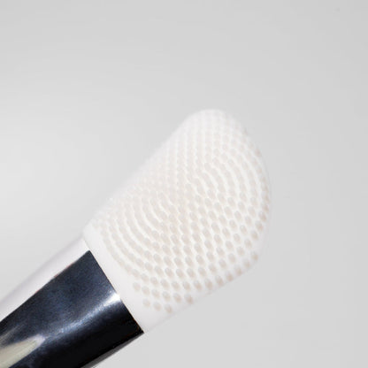 Close up of textured silicone head of Dual-Sided Silicone Mask Applicator.