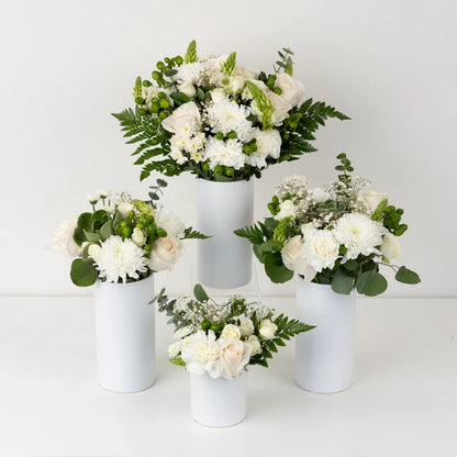 White Wedding Table Centerpieces Close Up - Image