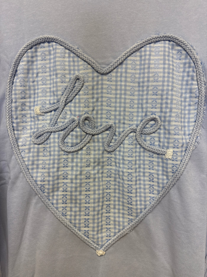 Easel LOVE Patch Terry Knit Pullover