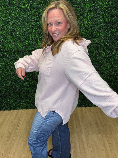 Easel Textured Pink Hoodie