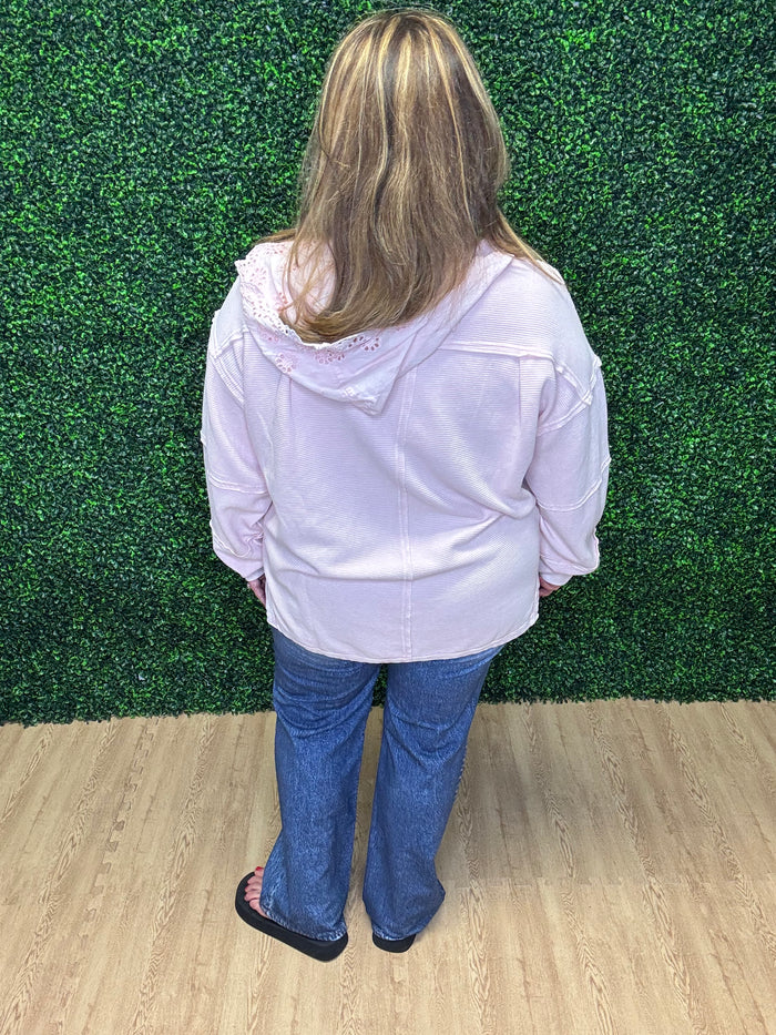Easel Textured Pink Hoodie