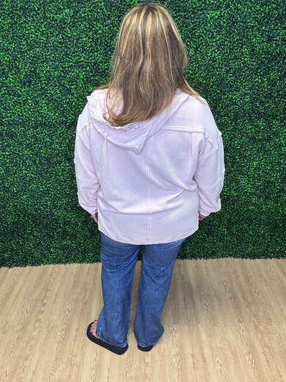 Easel Textured Pink Hoodie