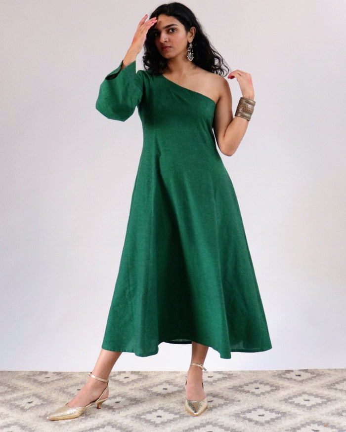 Eka Dress - black circle ikkat