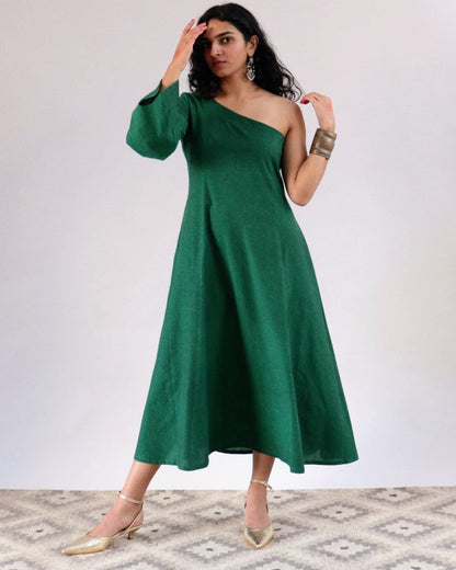 Eka Dress - black circle ikkat