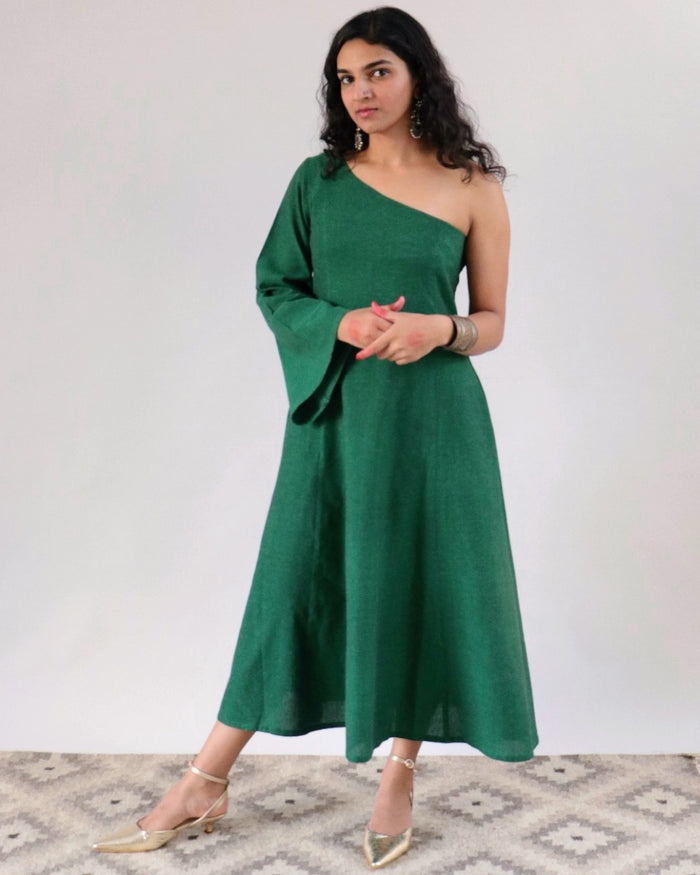 Eka Dress - black circle ikkat