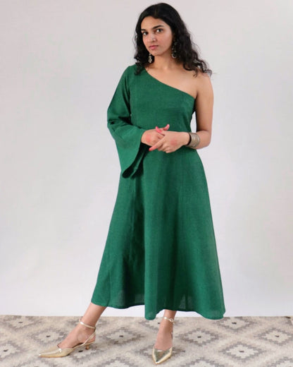 Eka Dress - black circle ikkat