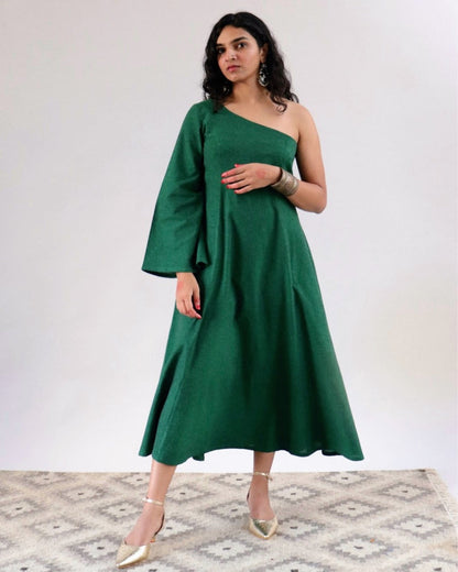 Eka Dress - black circle ikkat