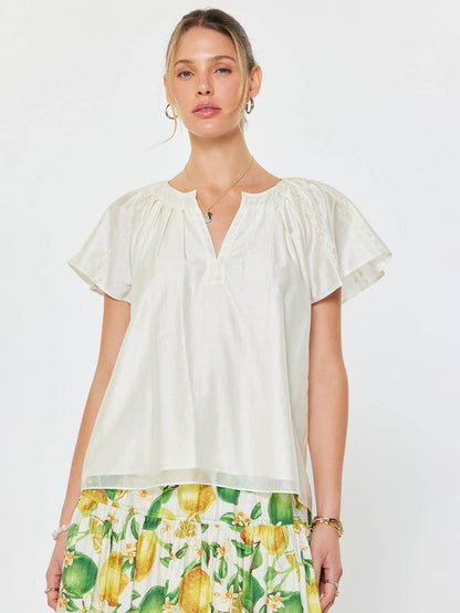Embroidered Ivory Blouse