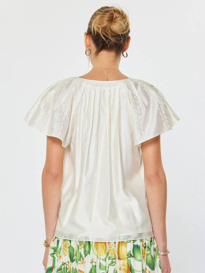 Embroidered Ivory Blouse