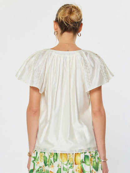 Embroidered Ivory Blouse
