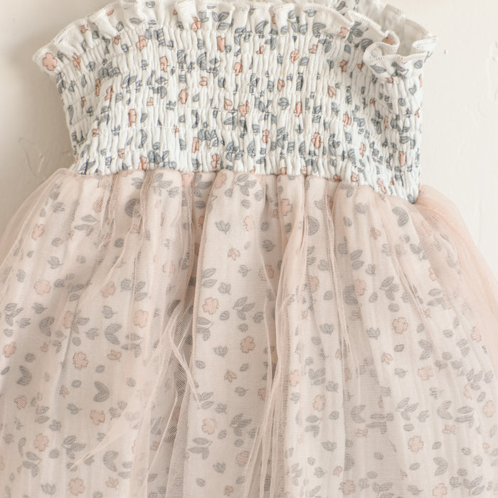 Emma Floral Smocked Baby Tutu Dress + Bloomer (Organic Muslin)