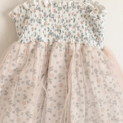 Emma Floral Smocked Baby Tutu Dress + Bloomer (Organic Muslin)