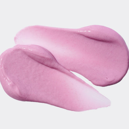 Emulsion Intense Hydrator pink product swatch close up against white backgound