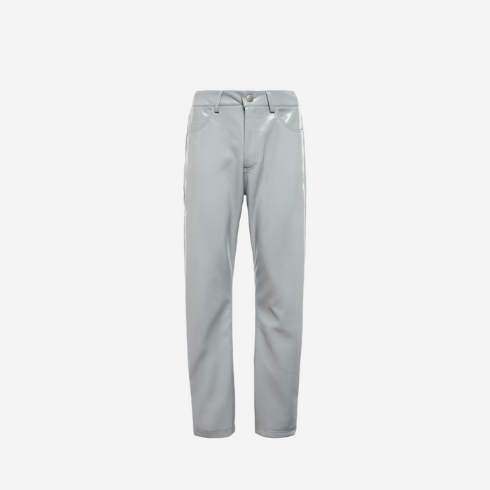 ENTIRE STUDIOS WET FAUX LEATHER PANTS BLUE