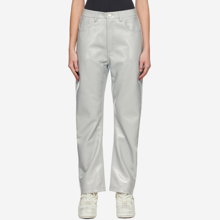 ENTIRE STUDIOS WET FAUX LEATHER PANTS BLUE