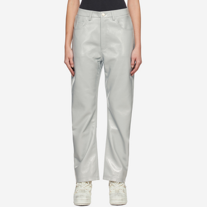 ENTIRE STUDIOS WET FAUX LEATHER PANTS BLUE